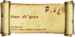 Paor Ágota névjegykártya